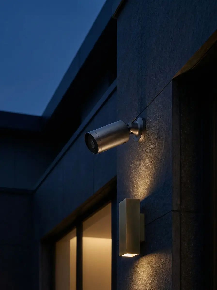 Cámara de seguridad en fachada