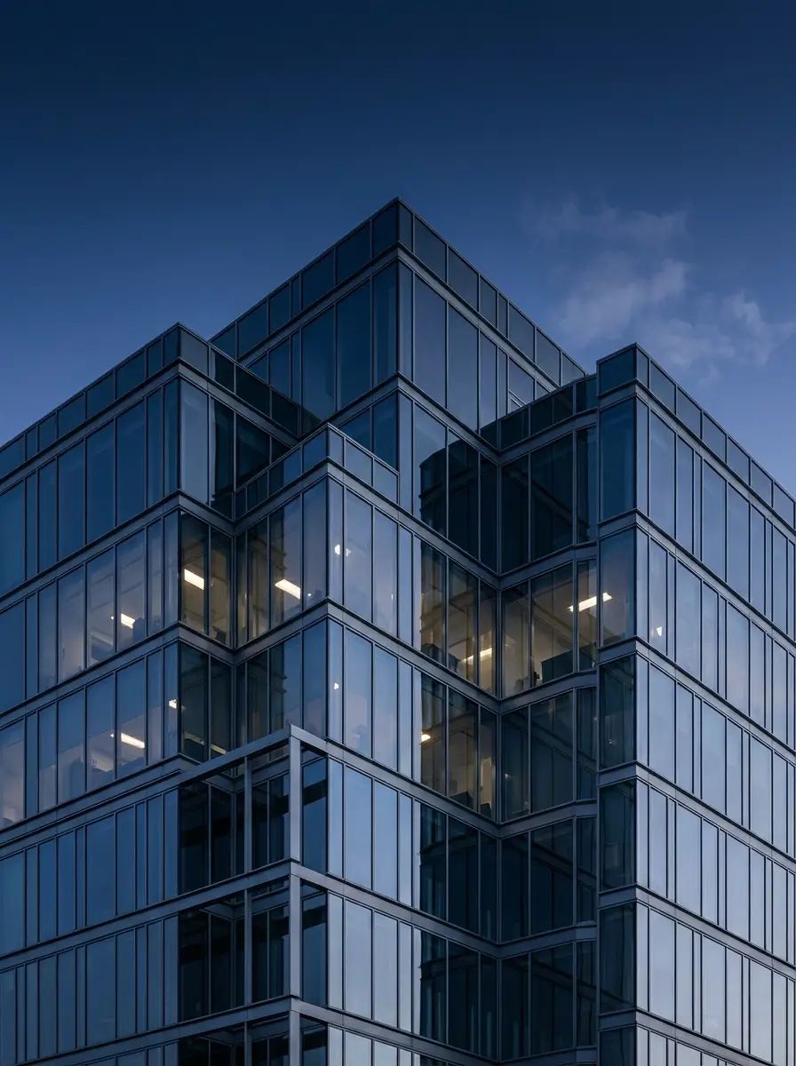 Fachada corporativa de vidrio
